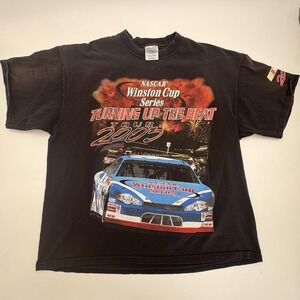 Vintage NASCAR Winston Cup Shirt Mens XL Black 2003 Tour M&O Knits Racing 2000s
